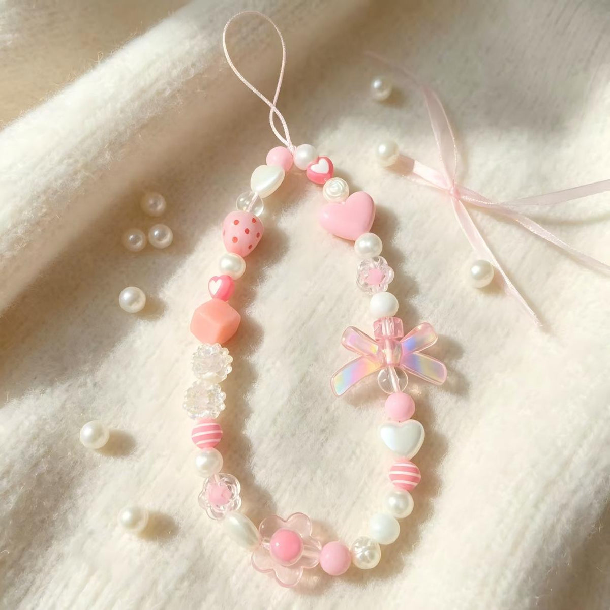 Beaded Phone Charm Necklace Acalora