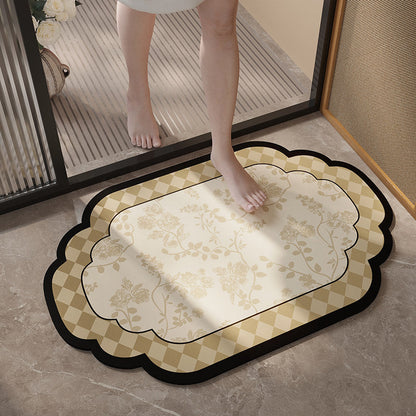 Floral-Patterned Soft Bathroom Mat