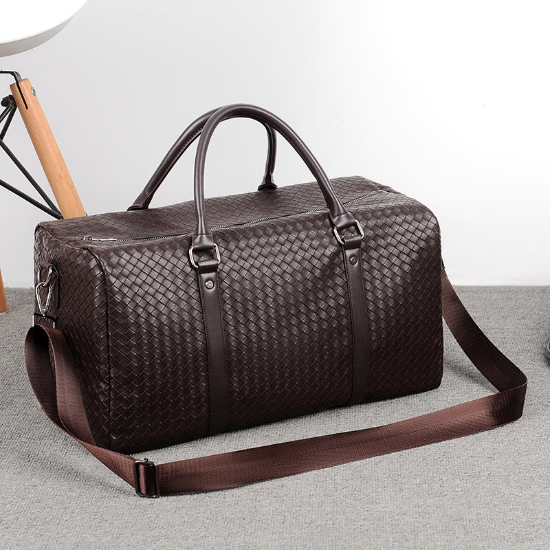 Elegant Braided Leather Duffel Bag Acalora