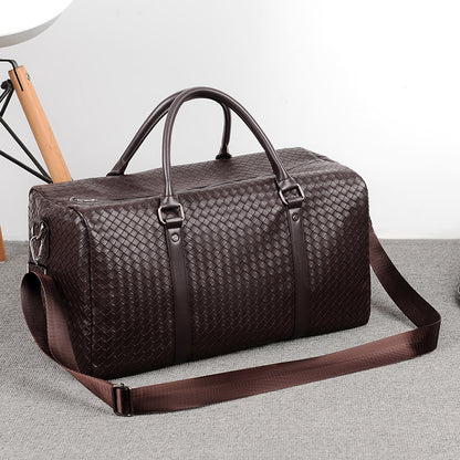 Elegant Braided Leather Duffel Bag Acalora
