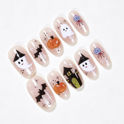 Halloween-Themed Artistic Press-On Nail Set Acalora