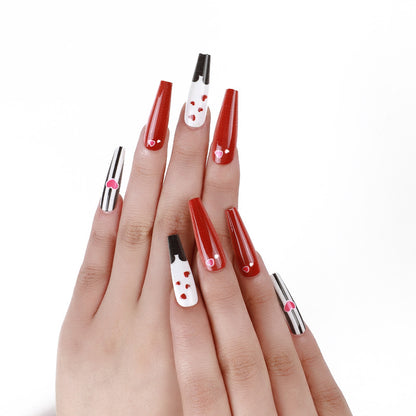 Artificail nails with creative heart design Acalora