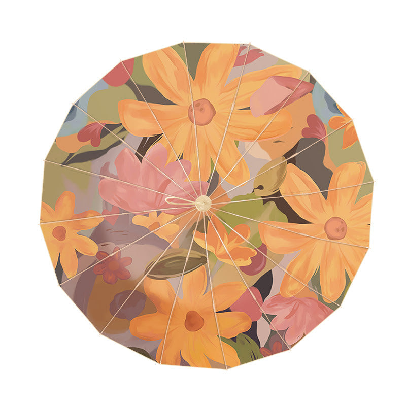 Ladies' sunshade in floral design Bowlift