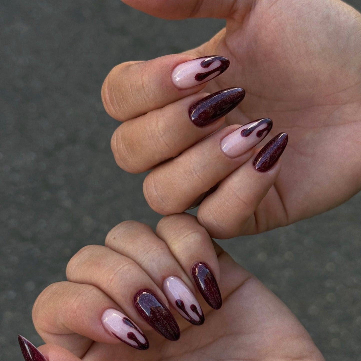 Stiletto Press-On Nail Set with Unique Artistic Design Acalora