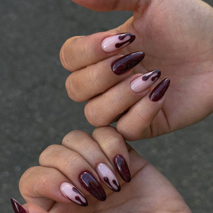 Stiletto Press-On Nail Set with Unique Artistic Design Acalora