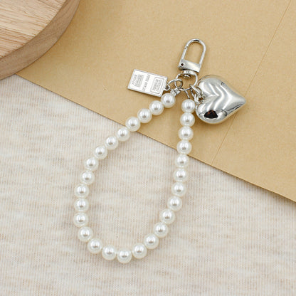 Elegant Pearl Beaded Keychain Acalora