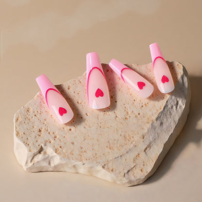 Artificial nails with heart accents Acalora