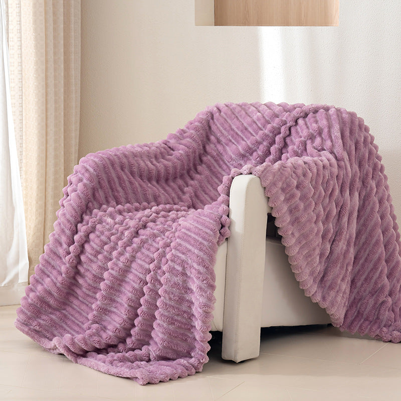 Textured Plush Throw Blanket