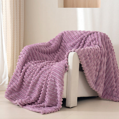 Textured Plush Throw Blanket