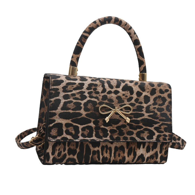 Stylish Animal Print Top Handle Handbag Acalora