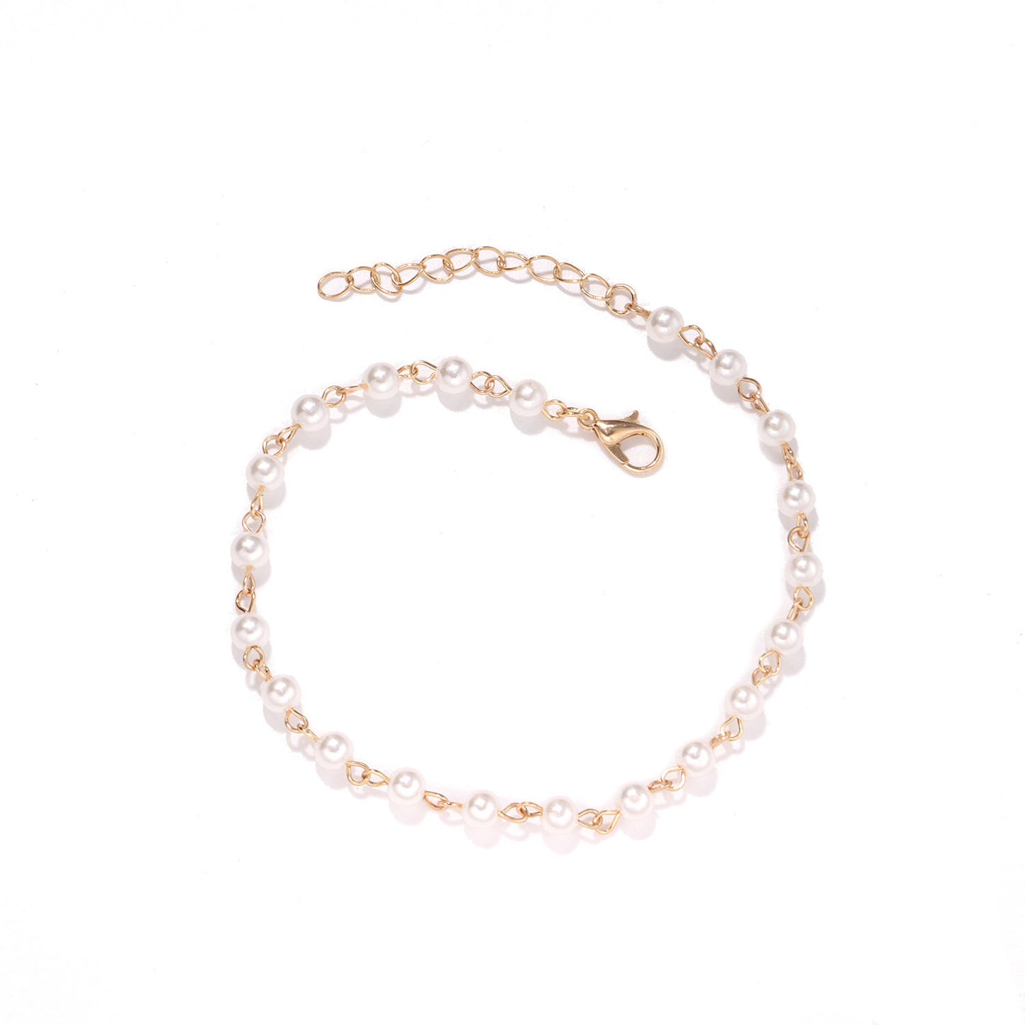 Elegant Beaded Chain Anklet Acalora