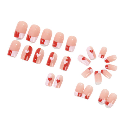 Artificial nails with romantic heart patterns Acalora