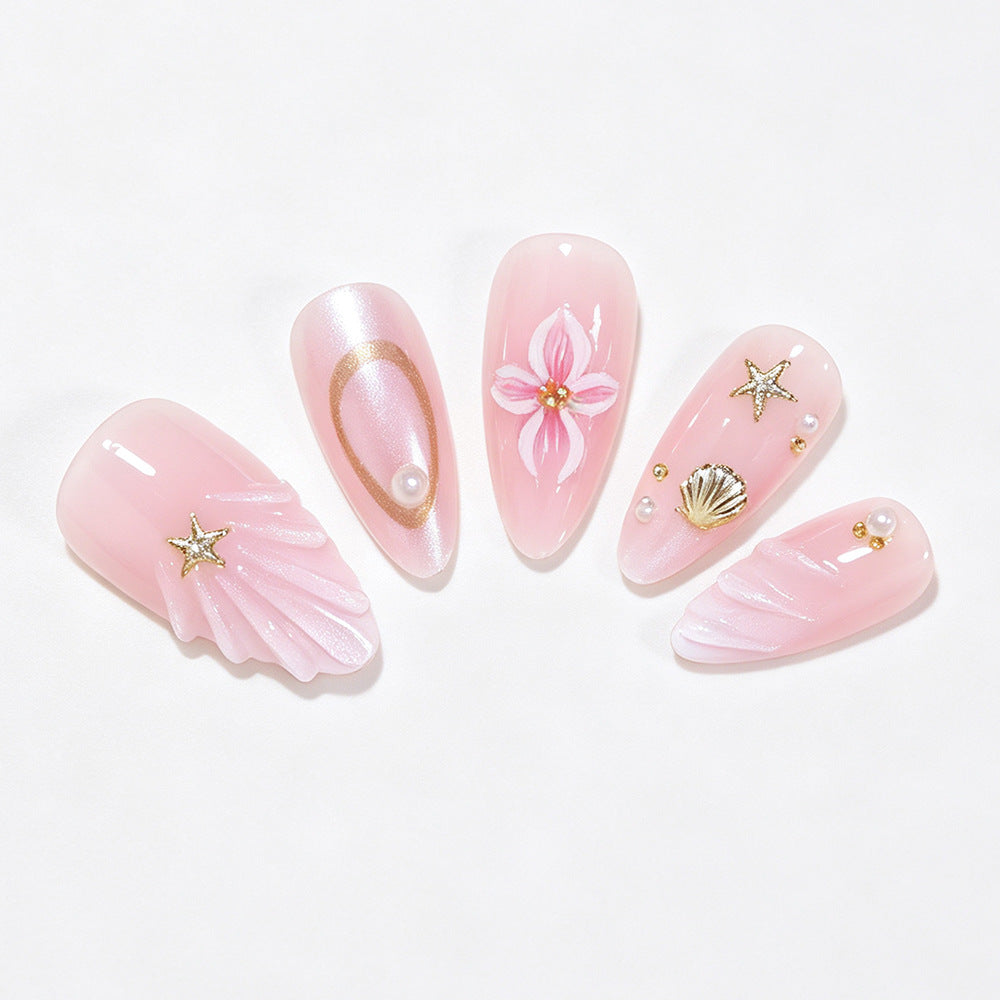 Decorative Sea-Themed Press-On Nails Acalora