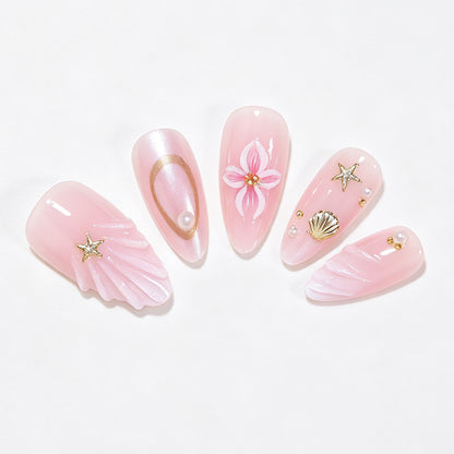 Decorative Sea-Themed Press-On Nails Acalora