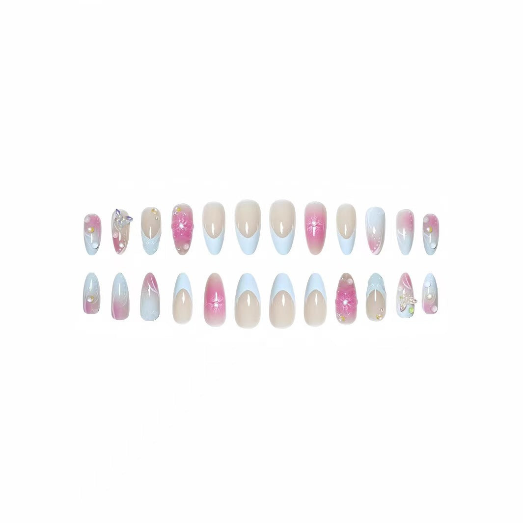 Premium Floral Art Press-On Nail Set Acalora