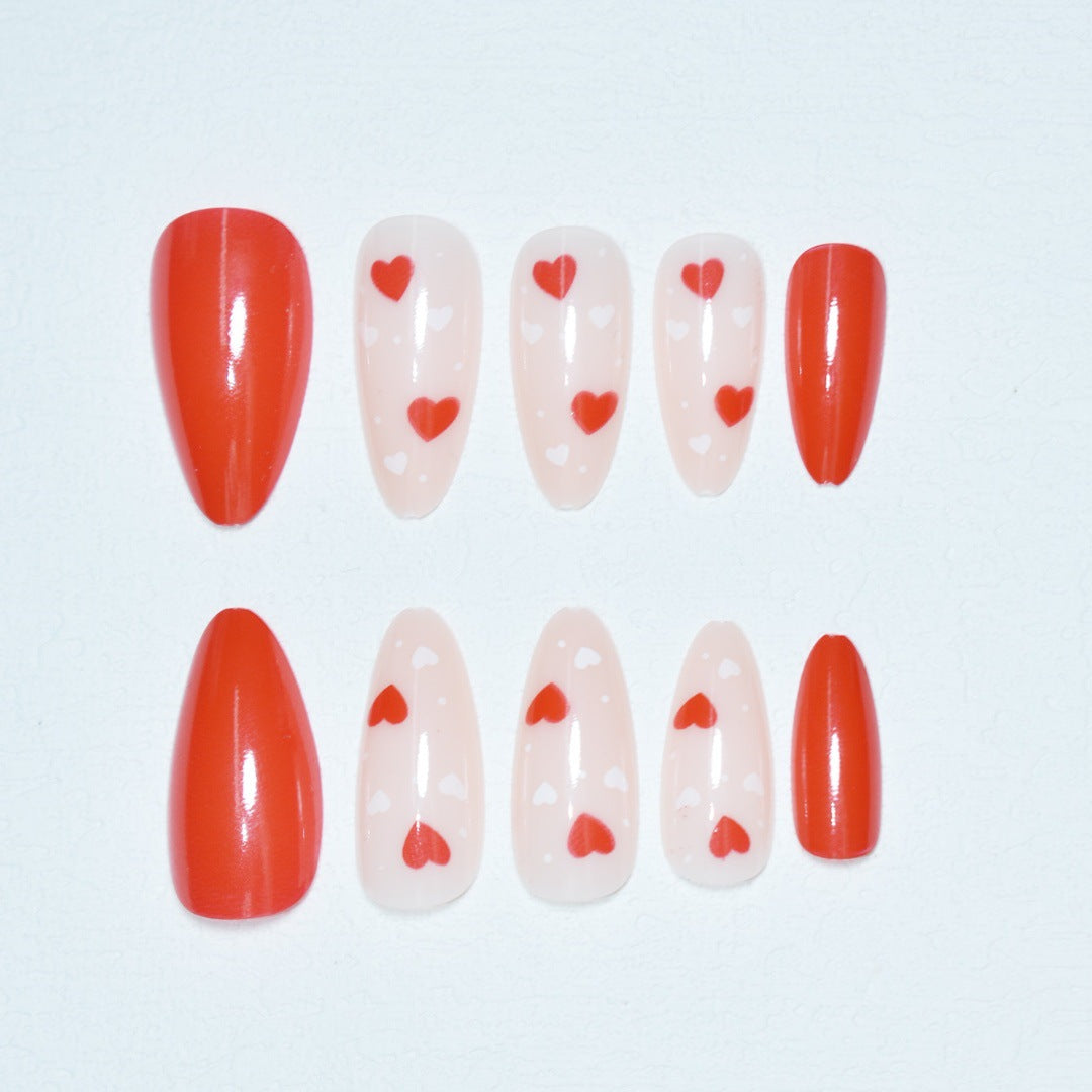 Heart-Themed Nail Art Acalora