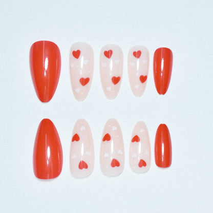 Heart-Themed Nail Art Acalora