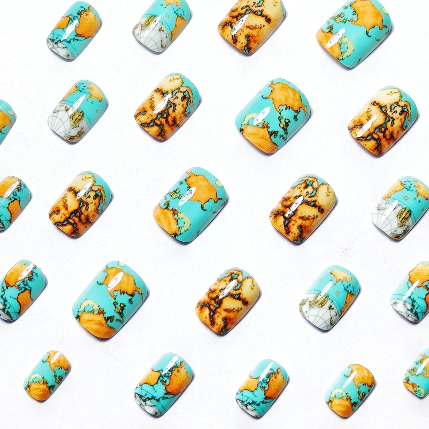 Artistic Geographical Nail Art Acalora