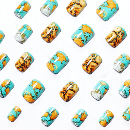 Artistic Geographical Nail Art Acalora