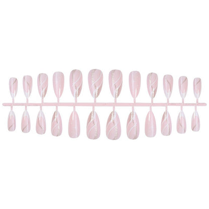 Premium Press-On Nail Art Set with Elegant Swirl Design Acalora