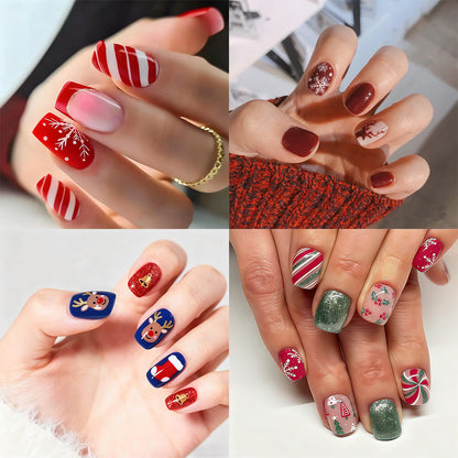Artificial nail set with festive Christmas design Acalora