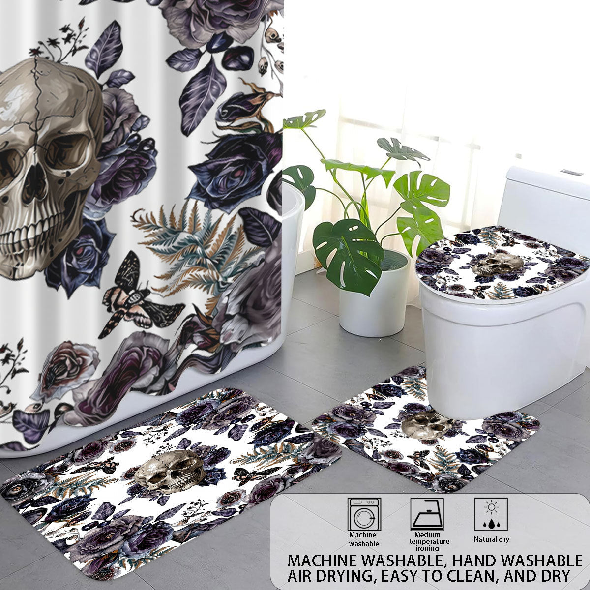 Artistic Skull Bathroom Décor Set