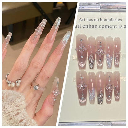 Artistic Stiletto Press-On Nail Set with Charming Patterns Acalora