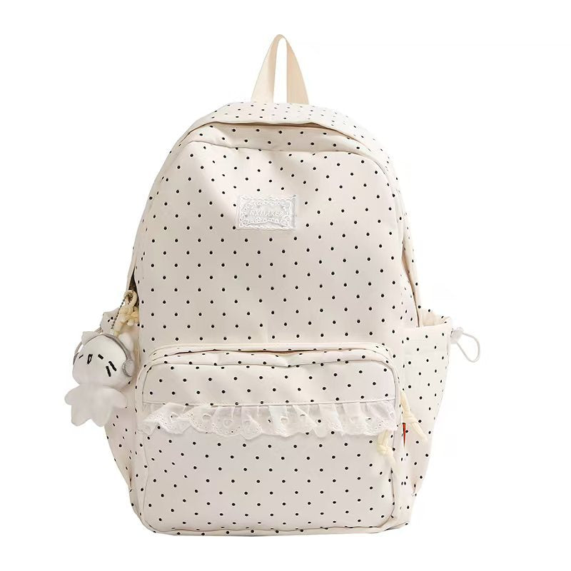 Polka Dot Ruffled Backpack Bowlift