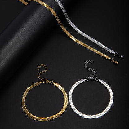 Elegant Herringbone Chain Jewelry Set Acalora