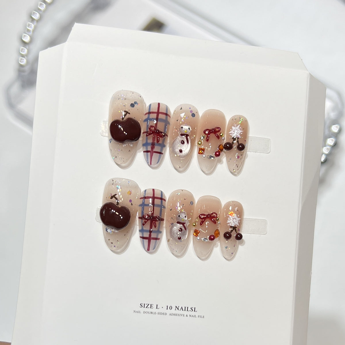 Themed Press-On Nail Art Set with Hello Kitty Designs Acalora