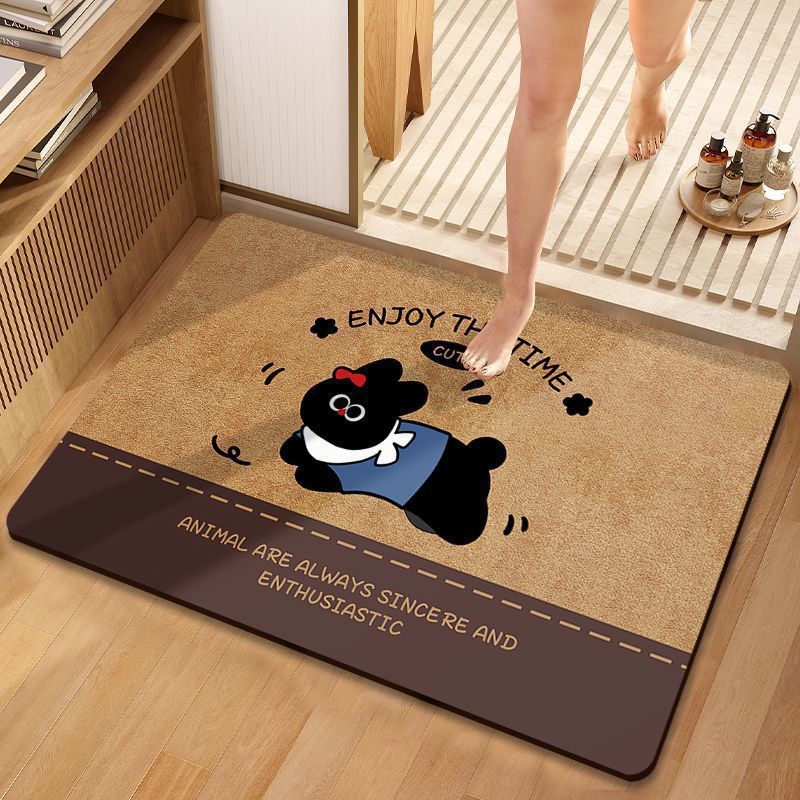 Playful Cat-Themed Bath Mat