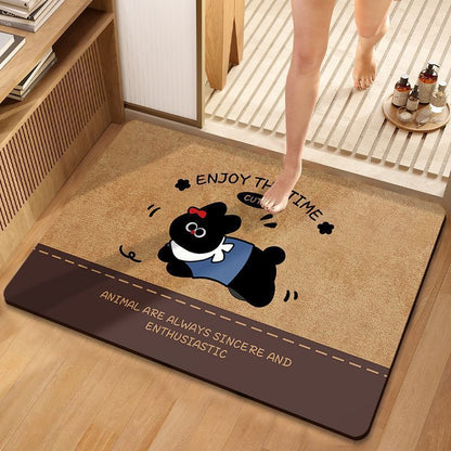Playful Cat-Themed Bath Mat