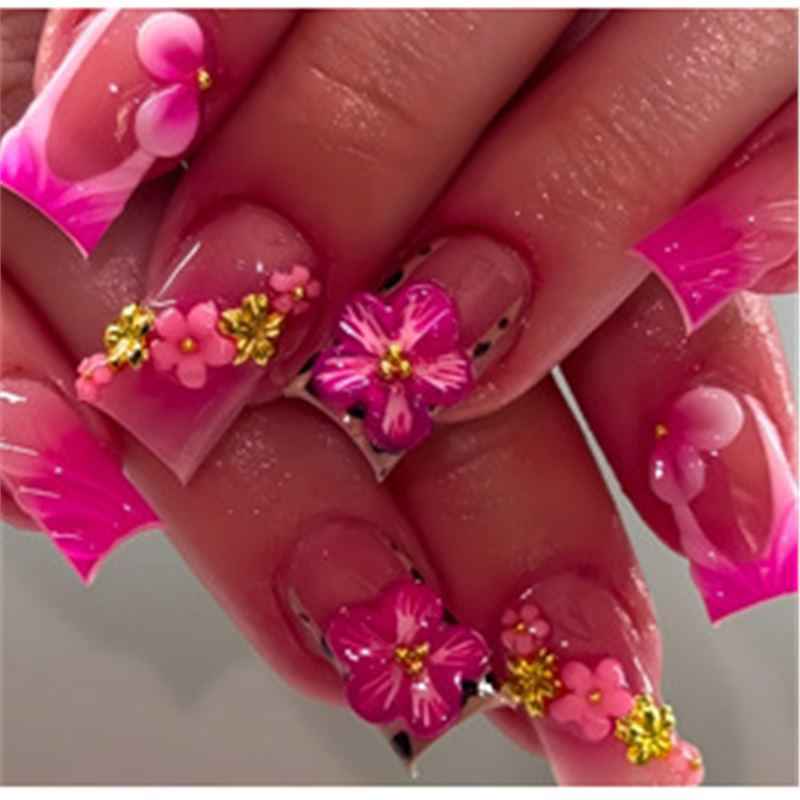 Artistic Press-On Nail Set with Premium Embellishments Acalora