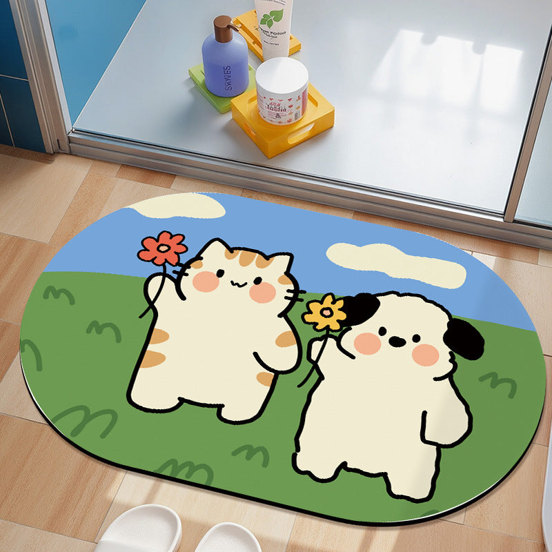 Cute Cartoon Dog Bath Mat Acalora