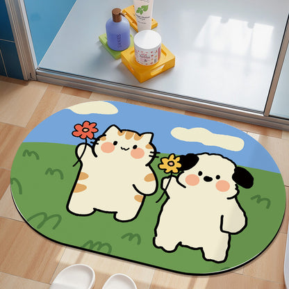 Cute Cartoon Dog Bath Mat Acalora
