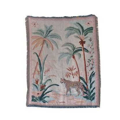 Tropical Wildlife Pattern Throw Blanket