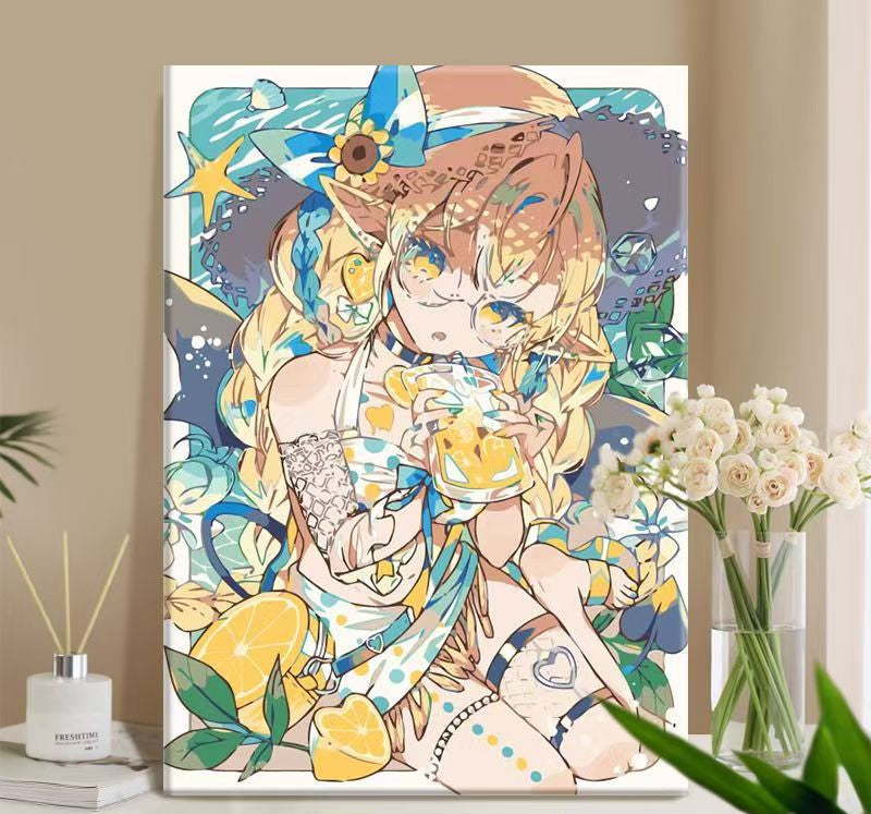 Whimsical Anime-Themed Canvas Art Print