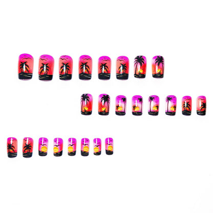Artistic Sunset Beach Nail Art Acalora