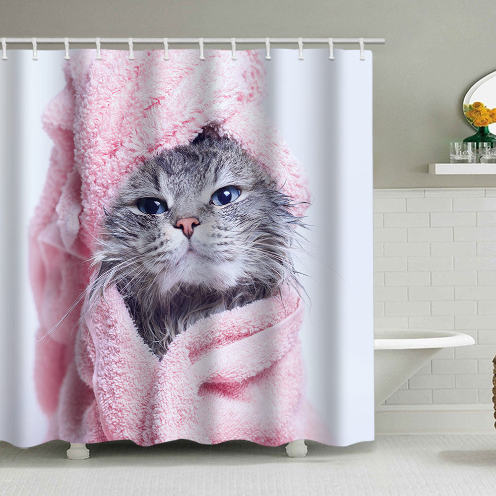 Artistic Dog Illustration Shower Curtain