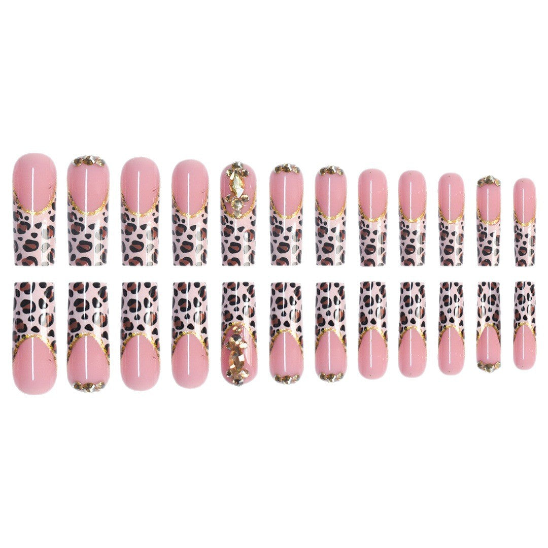 Artistic Leopard Print Press-On Nail Design Acalora