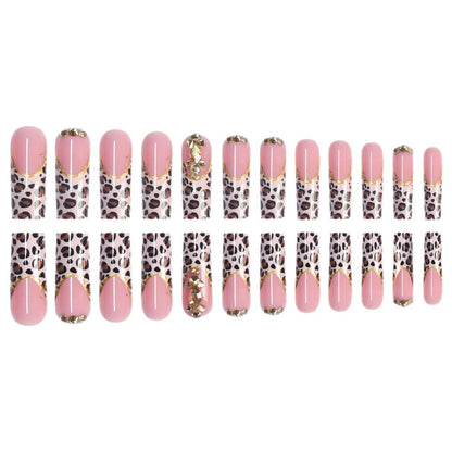 Artistic Leopard Print Press-On Nail Design Acalora