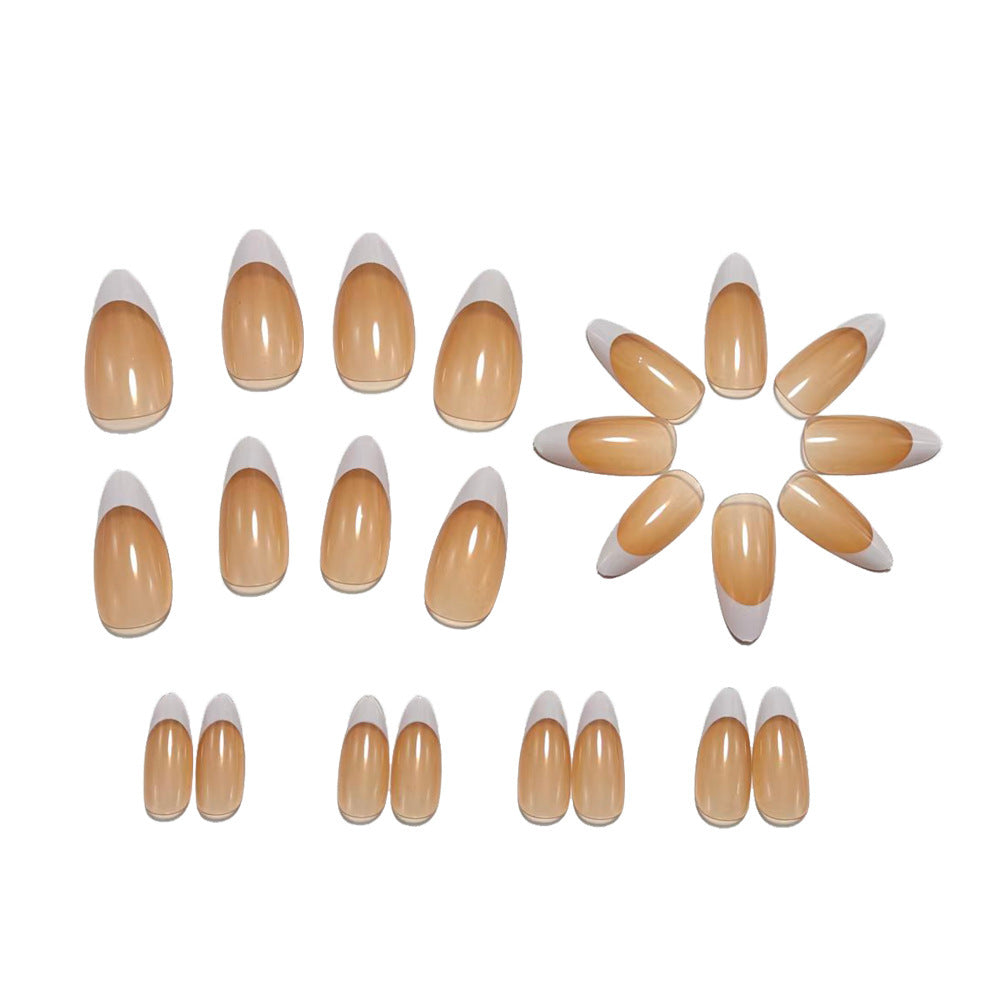 Artificial nails in elegant casual French tip design Acalora