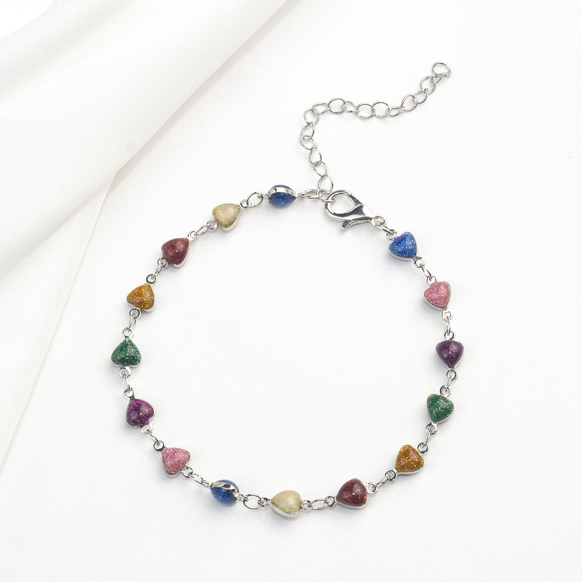 Heart-Shaped Beaded Anklet Acalora
