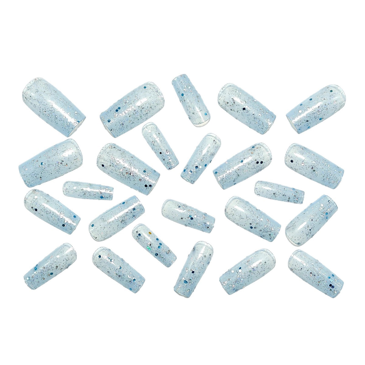 Artificial nails with glitter and glamorous effect Acalora