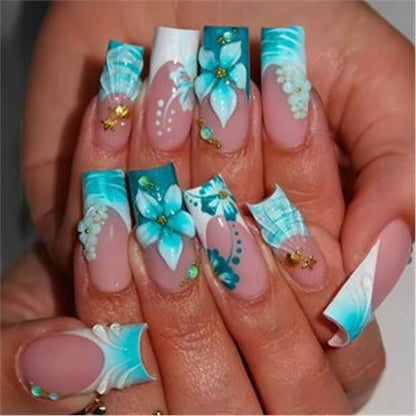 Artistic Press-On Nail Set with Premium Embellishments Acalora