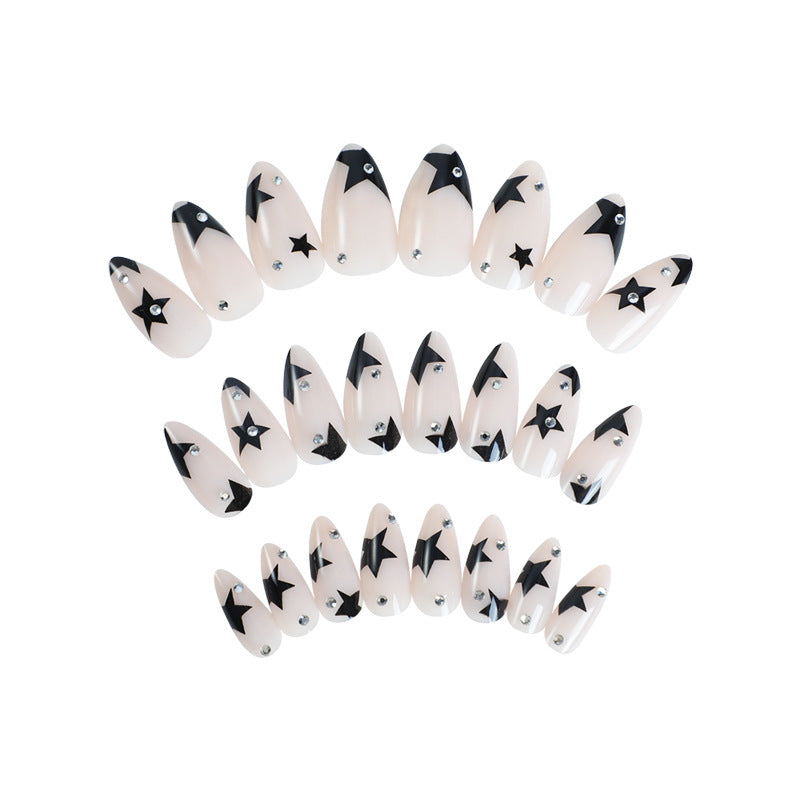 Artistic Press-On Nail Set with Star Design Acalora