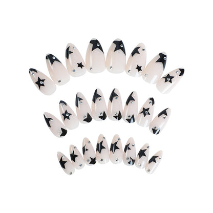 Artistic Press-On Nail Set with Star Design Acalora