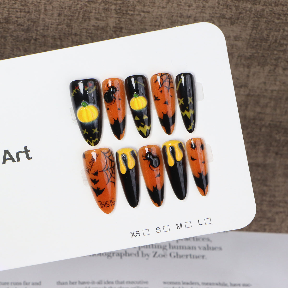 Halloween-Themed Artistic Press-On Nail Set Acalora
