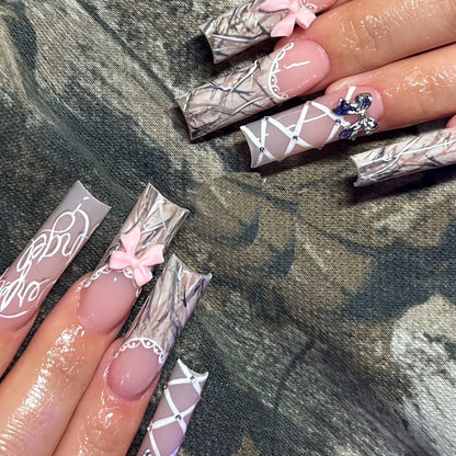 Decorative Long Press-On Nails Acalora