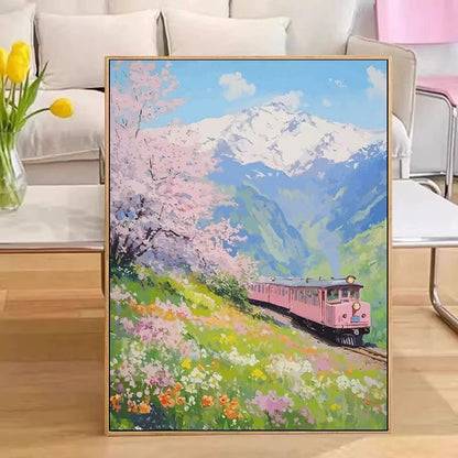 Scenic Train Landscape Wall Art